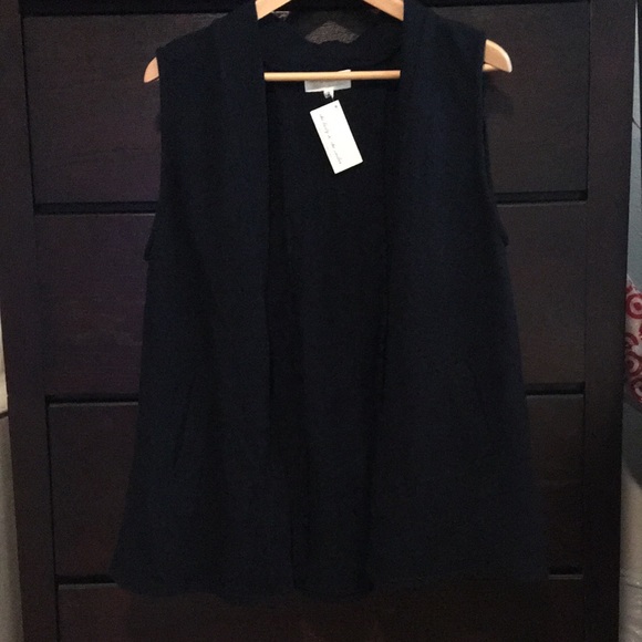 Anthropologie the lady & the sailor crepe navy vest Medium NWT $172 - Picture 2 of 2